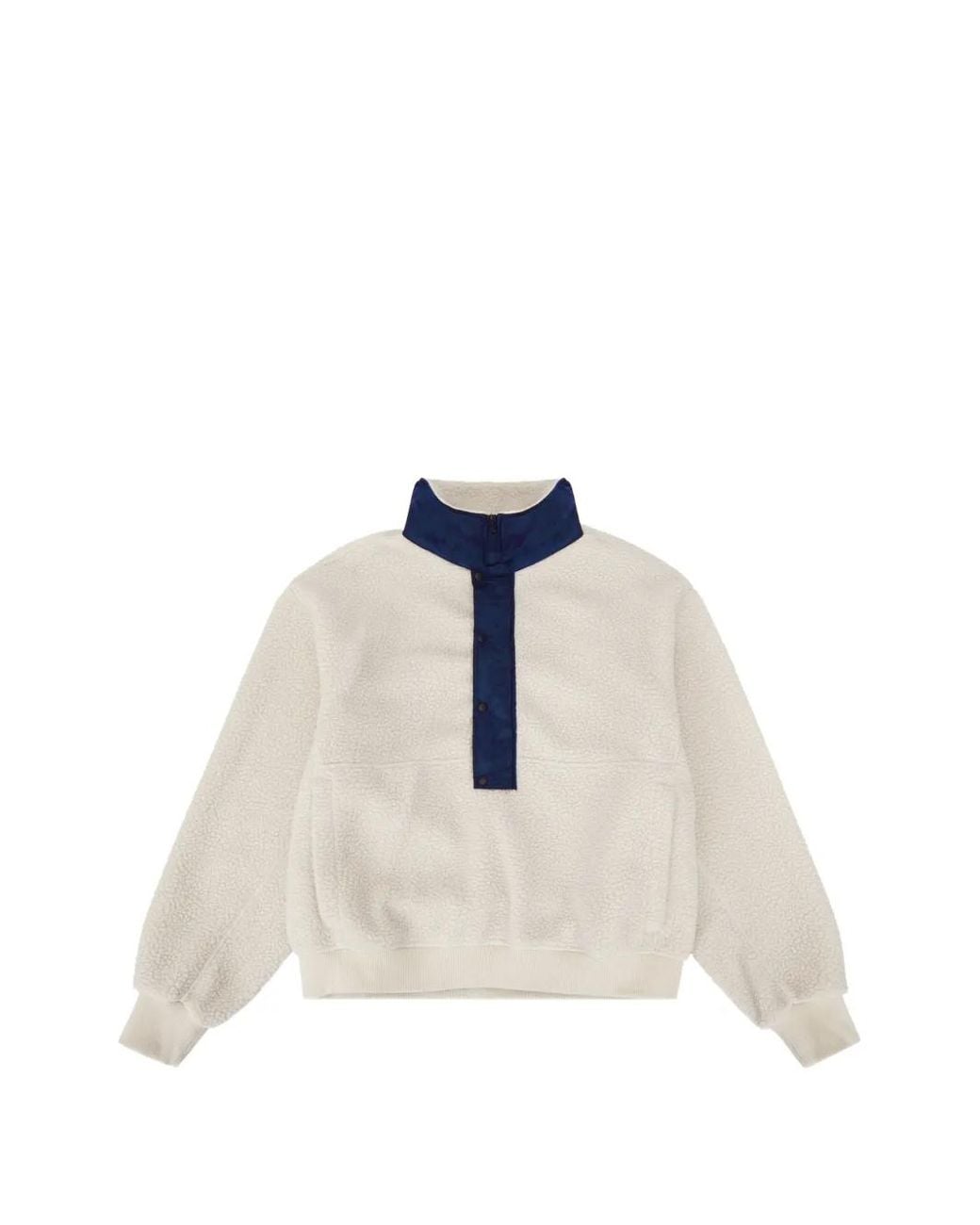 Entire studios White Fleece-Texture Quarter-Zip Sweater