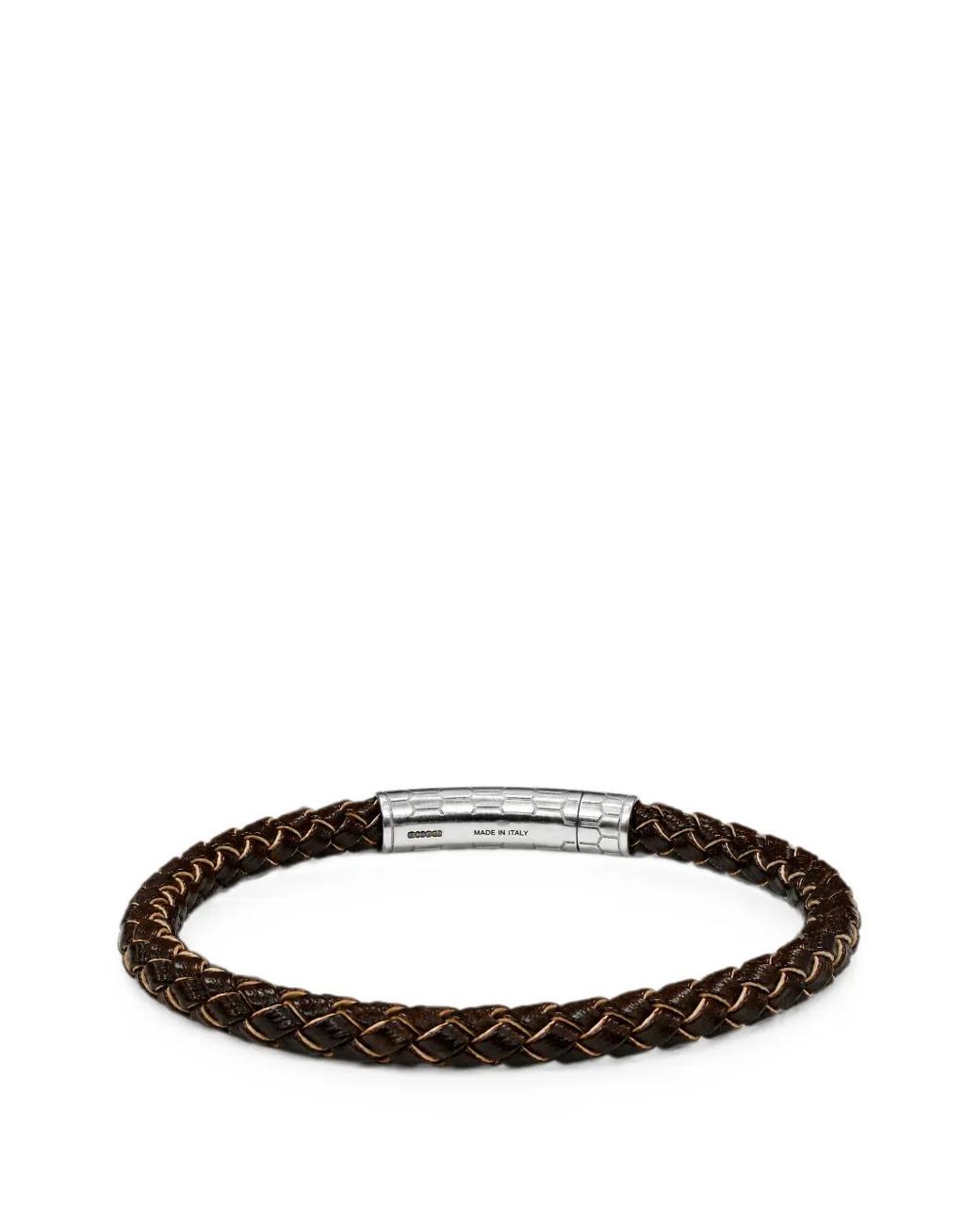 Tateossian White X Lamborghini Braided Leather-Strap Bracelet