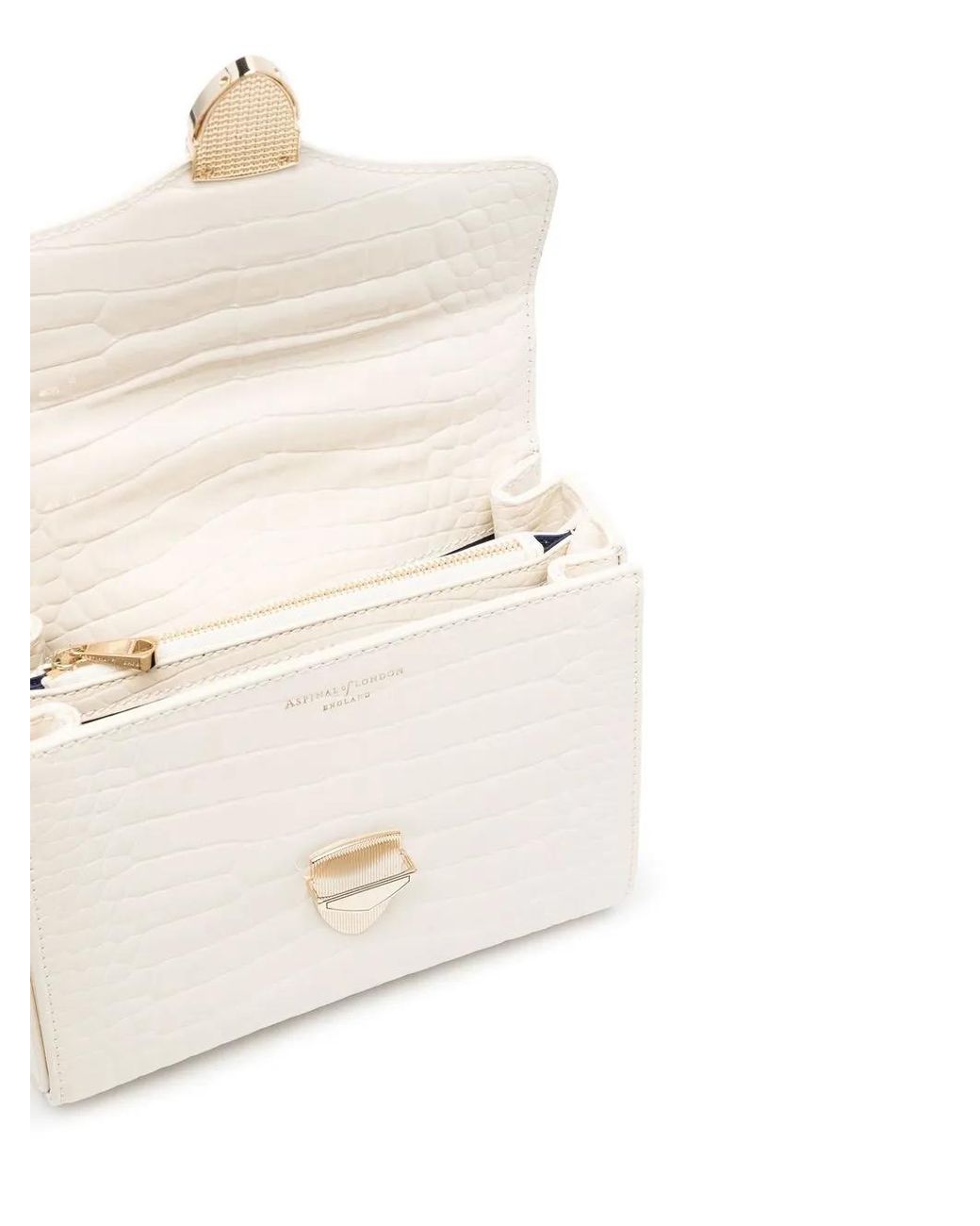 Aspinal White Midi Mayfair Top-Handle Bag