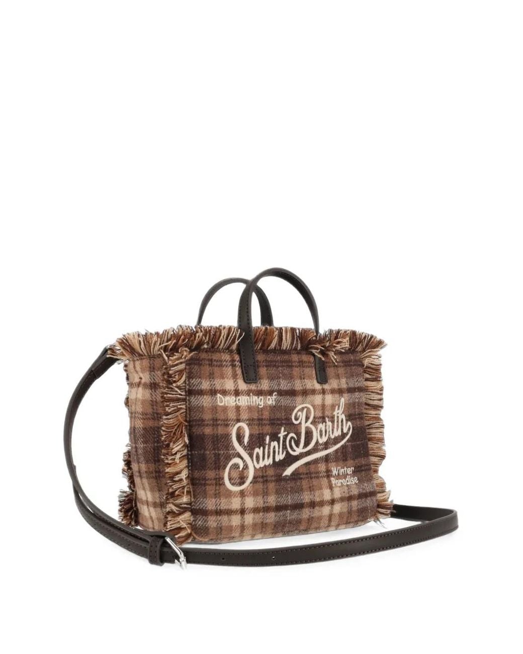 Mc2 Saint Barth Brown Vanity Mini Tartan Tote Bag