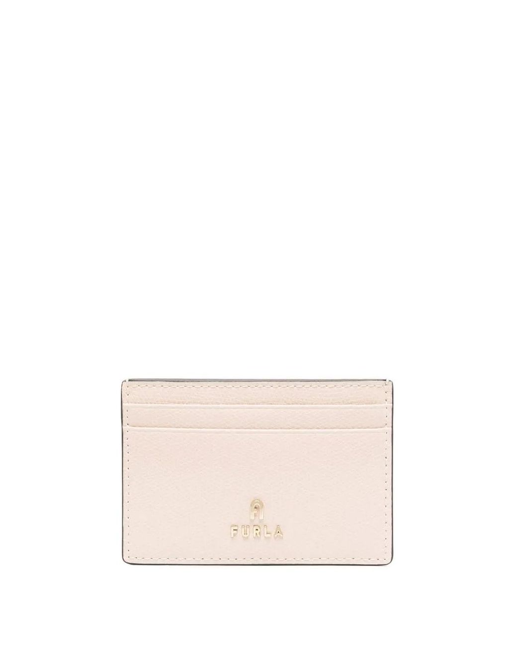 Furla Pink Leather Logo Lettering Cardholder