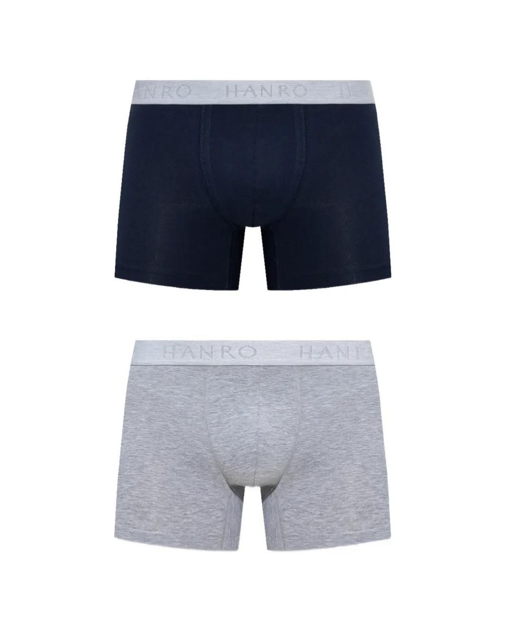 Hanro Blue Logo-Waistband Boxer Briefs (Set Of Two) for men