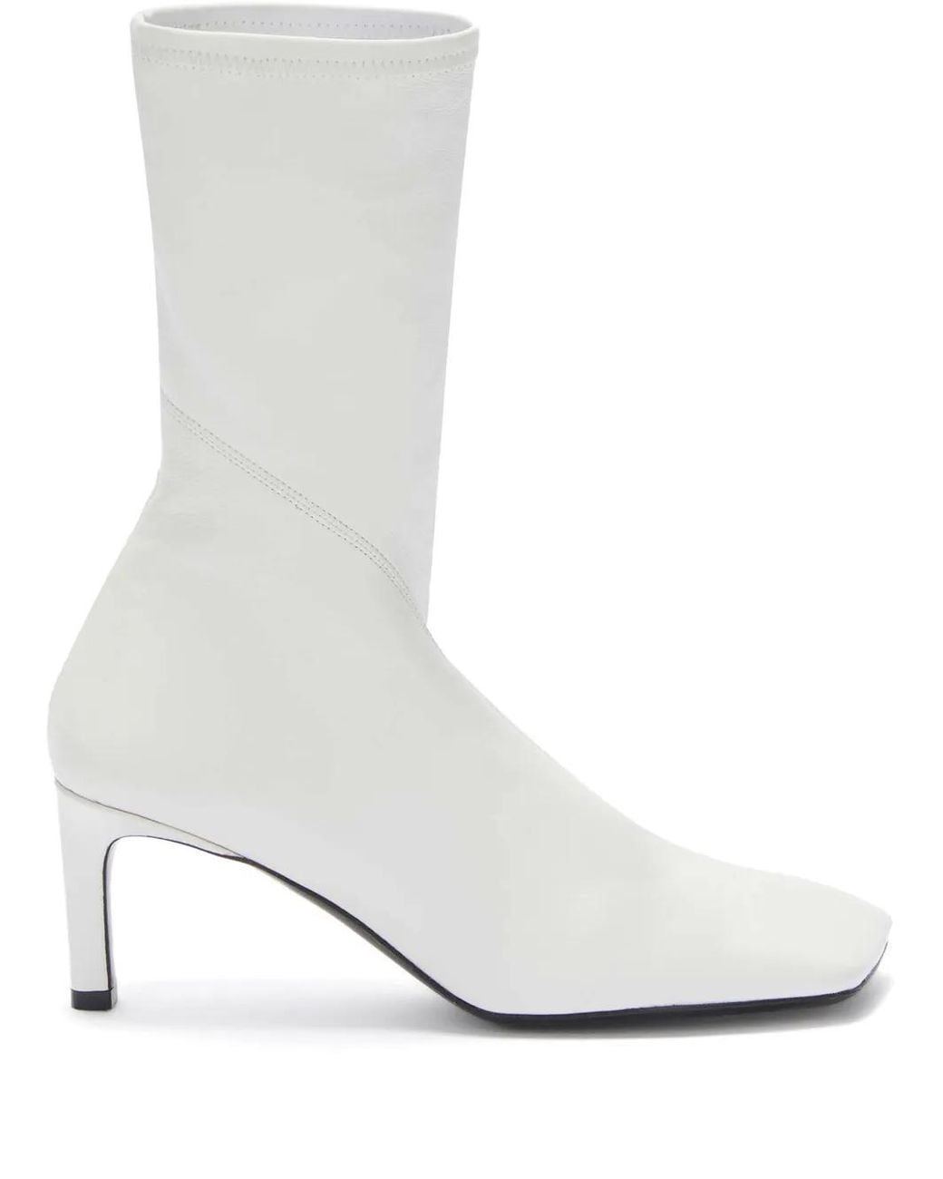 Jil Sander White 70Mm Leather Ankle Boots