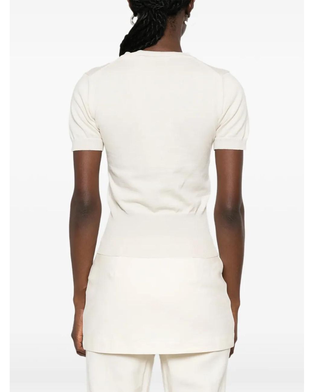 Vivienne Westwood White Bea Orb-Embroidered Short-Sleeve Top
