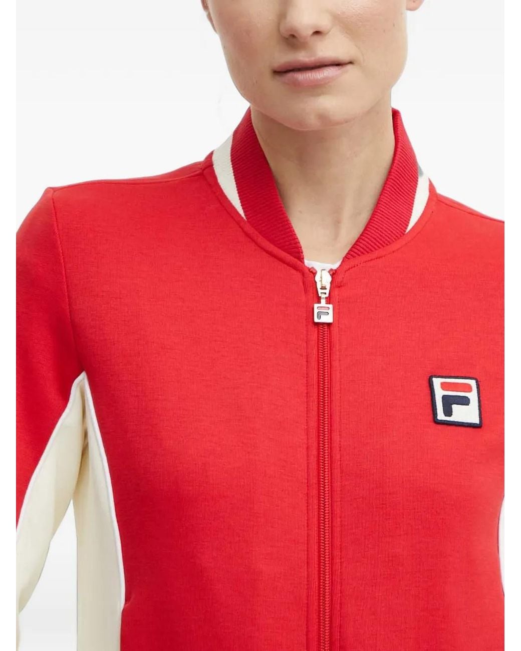 Fila Red Colourblock Zip Sweatshirt