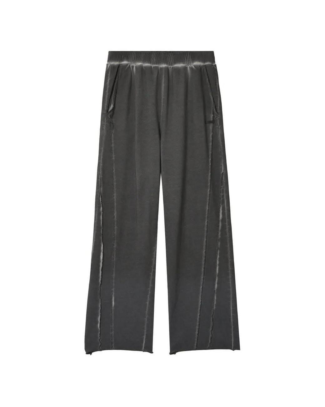 Izzue Gray Faded Raw-Edge Track Pants for men