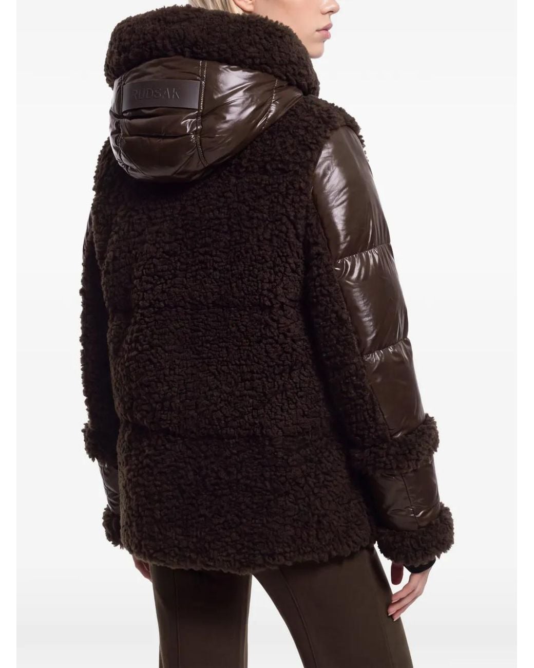 Rudsak Black Marissa Quilted Faux-Fur Coat