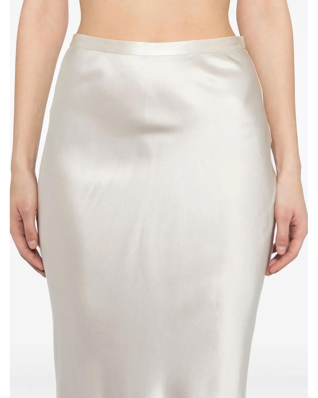 Michelle Mason White Bias Maxi Skirt