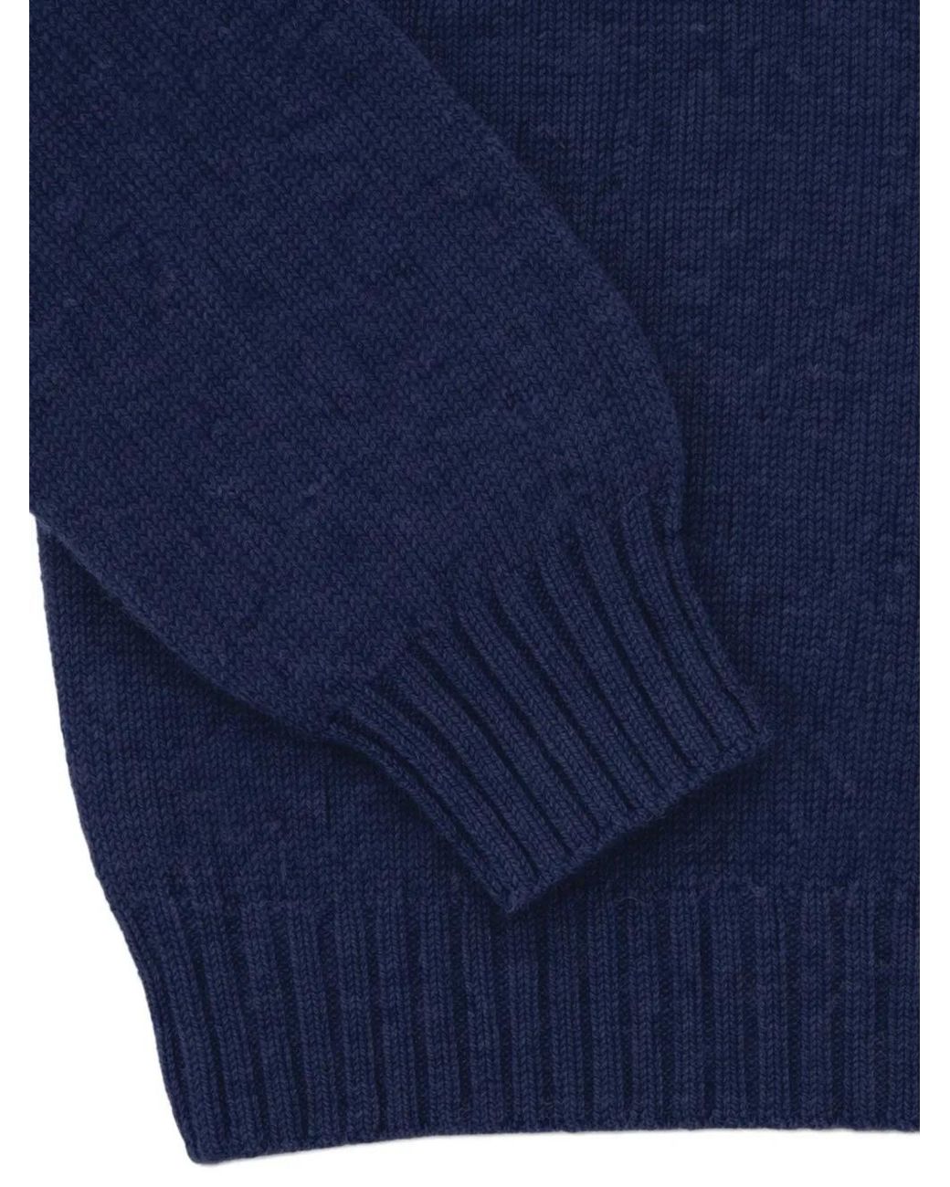 Fortela Blue Shetland Wool Sweater for men
