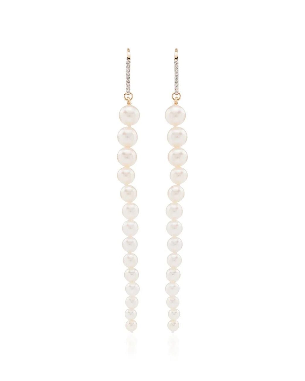 Mateo White 14Kt Pearl And Diamond Drop Earrings