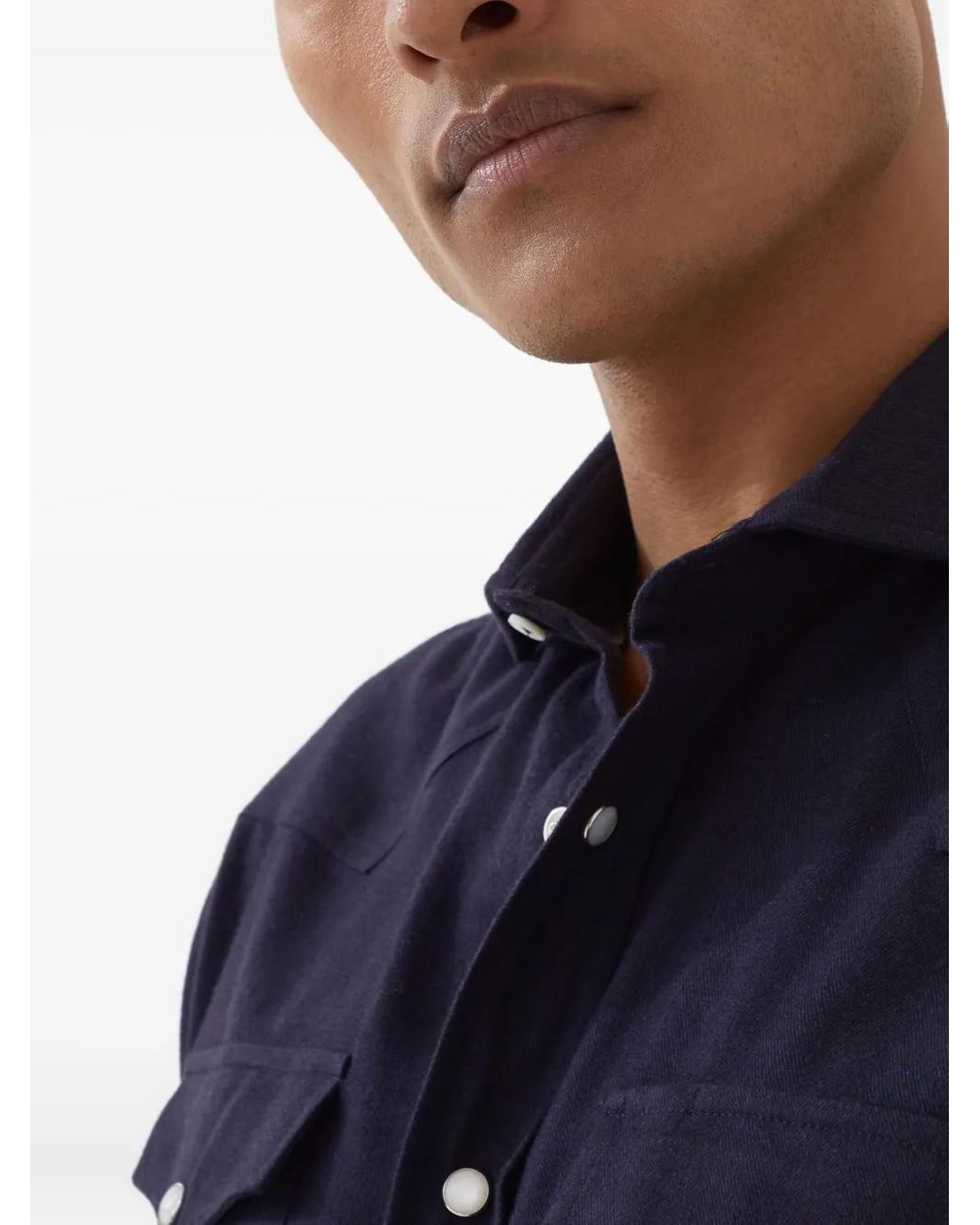 Brunello Cucinelli Blue Shirt for men