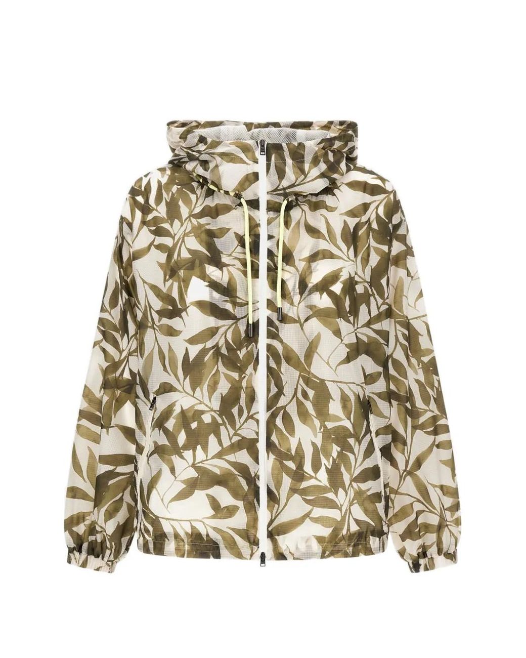 Herno Natural Foliage-Print Drawstring Jacket