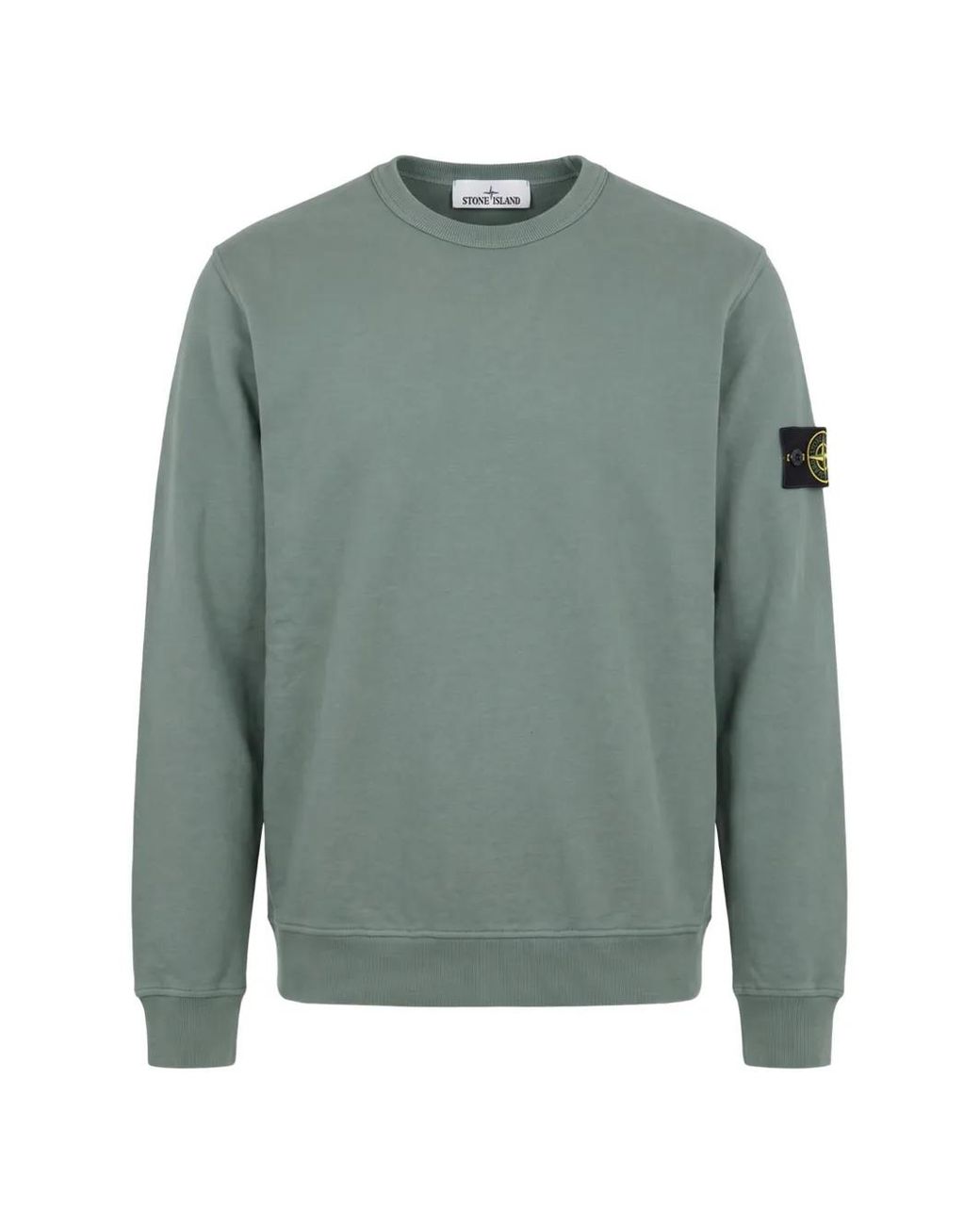 Stone Island Green Fleece-Lined Cotton Crewneck Sweatshirt for men