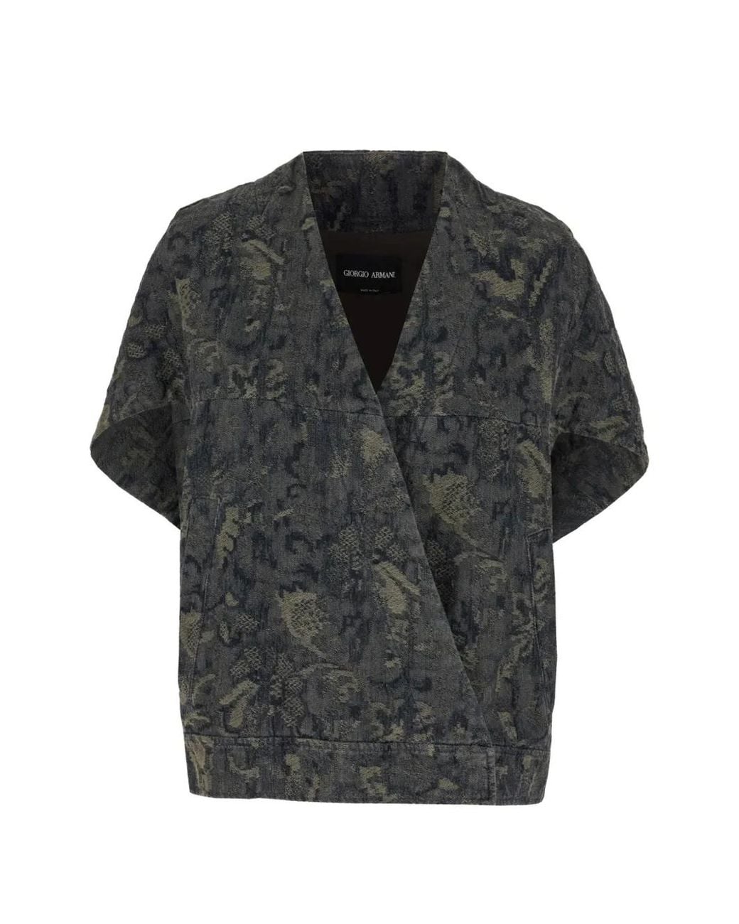 Giorgio Armani Black Embroidered Cotton Jacket