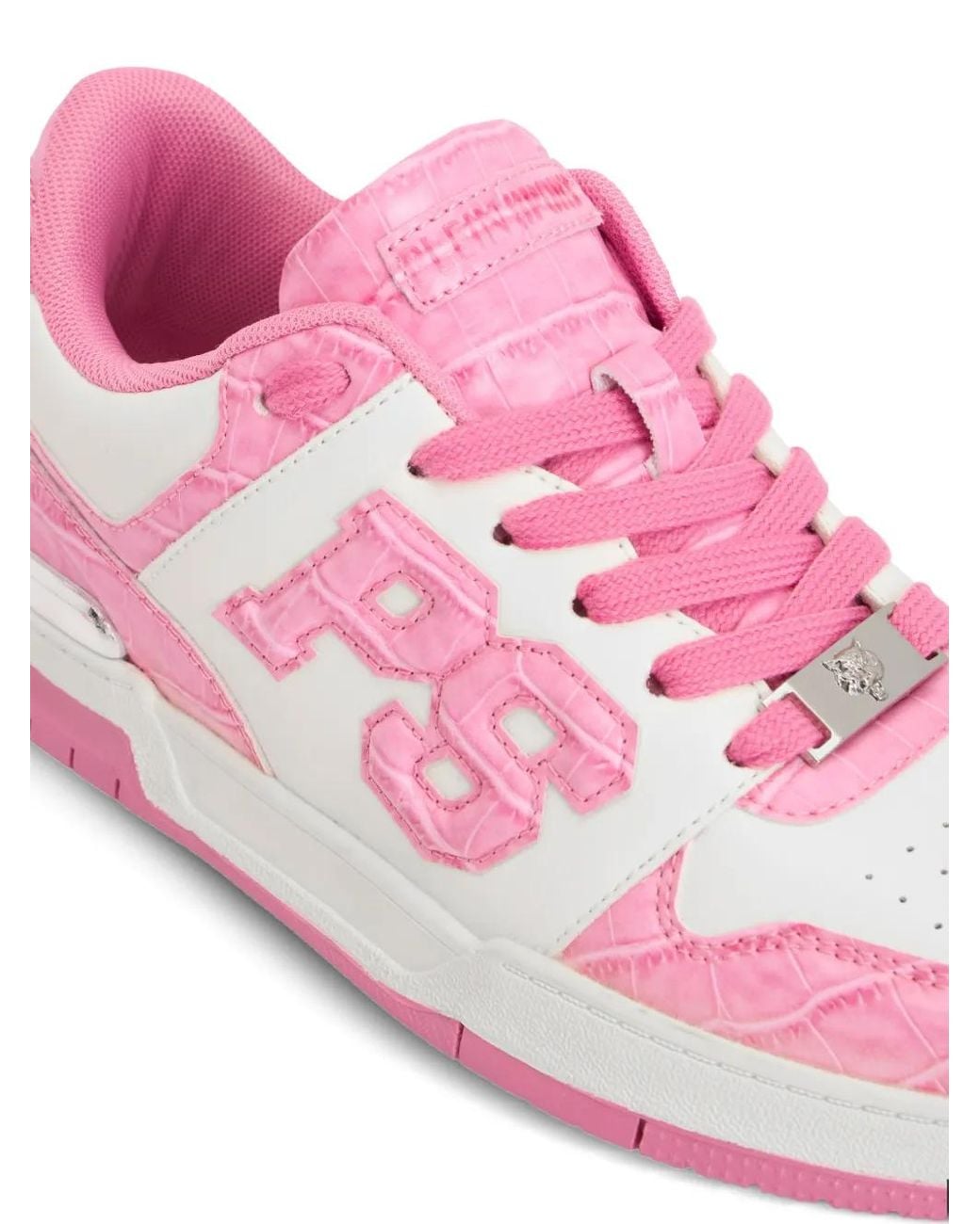 Philipp Plein Pink Cocco Low-Top Sneakers