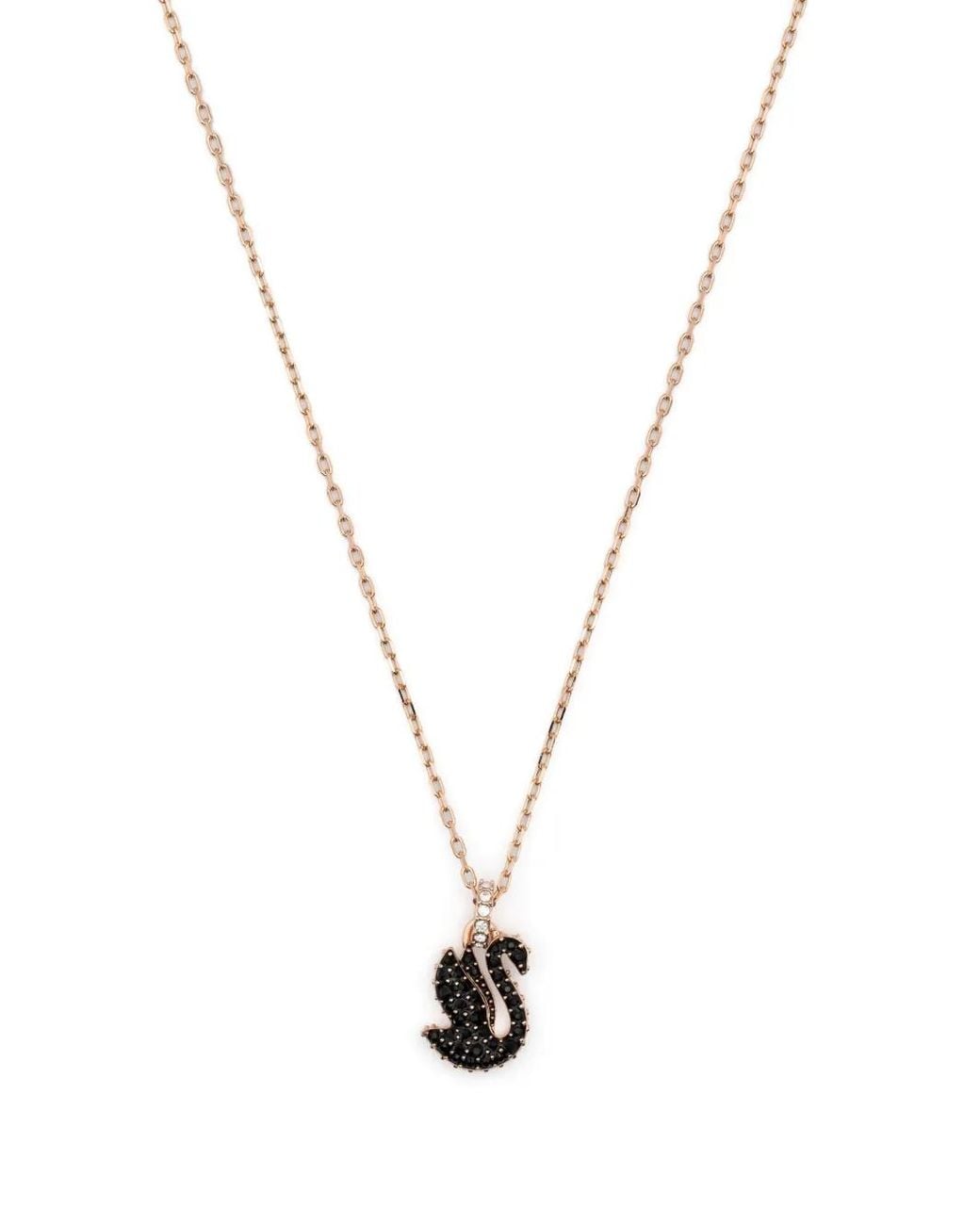 Swarovski Metallic Swan Pendant Necklace