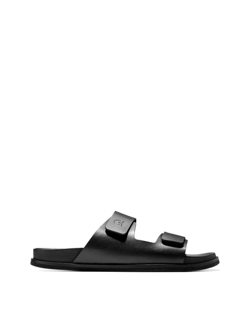 Cole Haan Black Logo-Embossed Touch-Strap Sandals for men