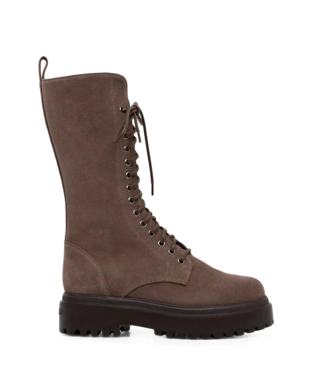 Le Silla Brown Lace-Up Suede Boots