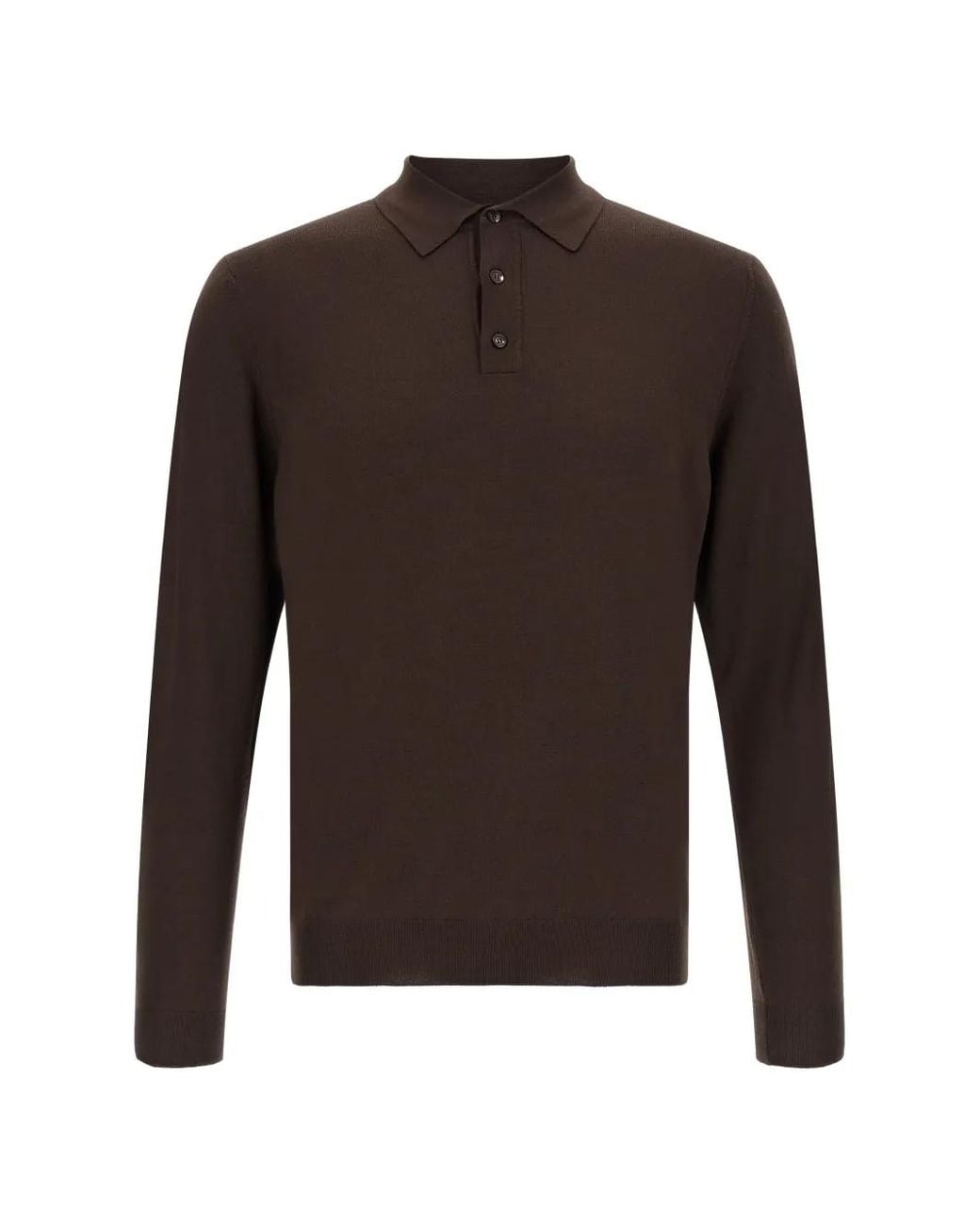 Zanone Brown Polo À Manches Longues for men