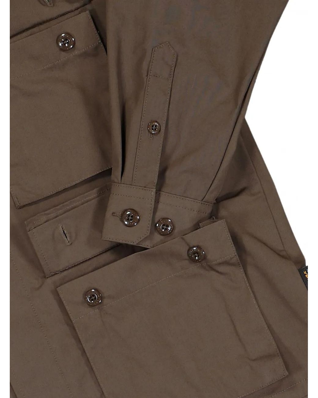 (w)taps Brown Jmod Logo-Print Multi-Pocket Military Jacket for men