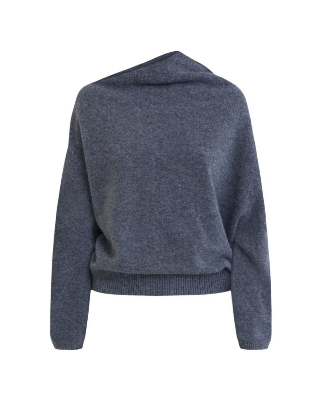 Belle Anna Blue Reve Asymmetric-Neck Sweater