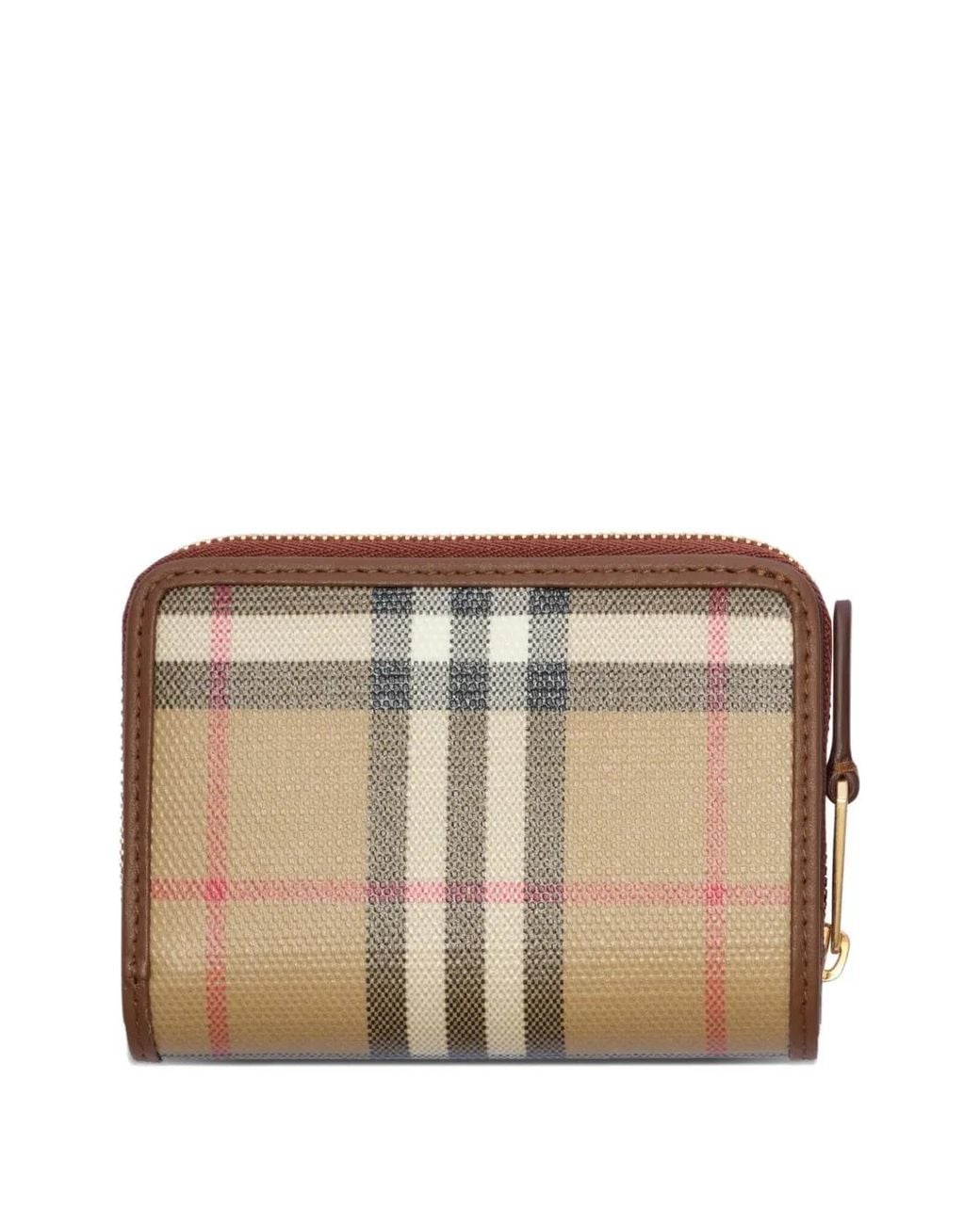 Burberry Natural Small Check Zip Wallet