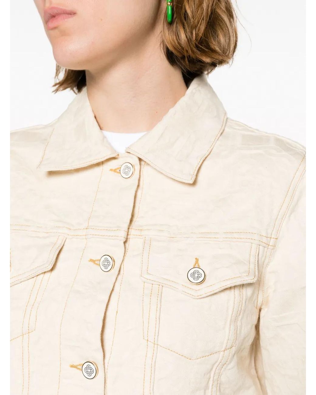 Casablanca Natural Cropped Denim Jacket