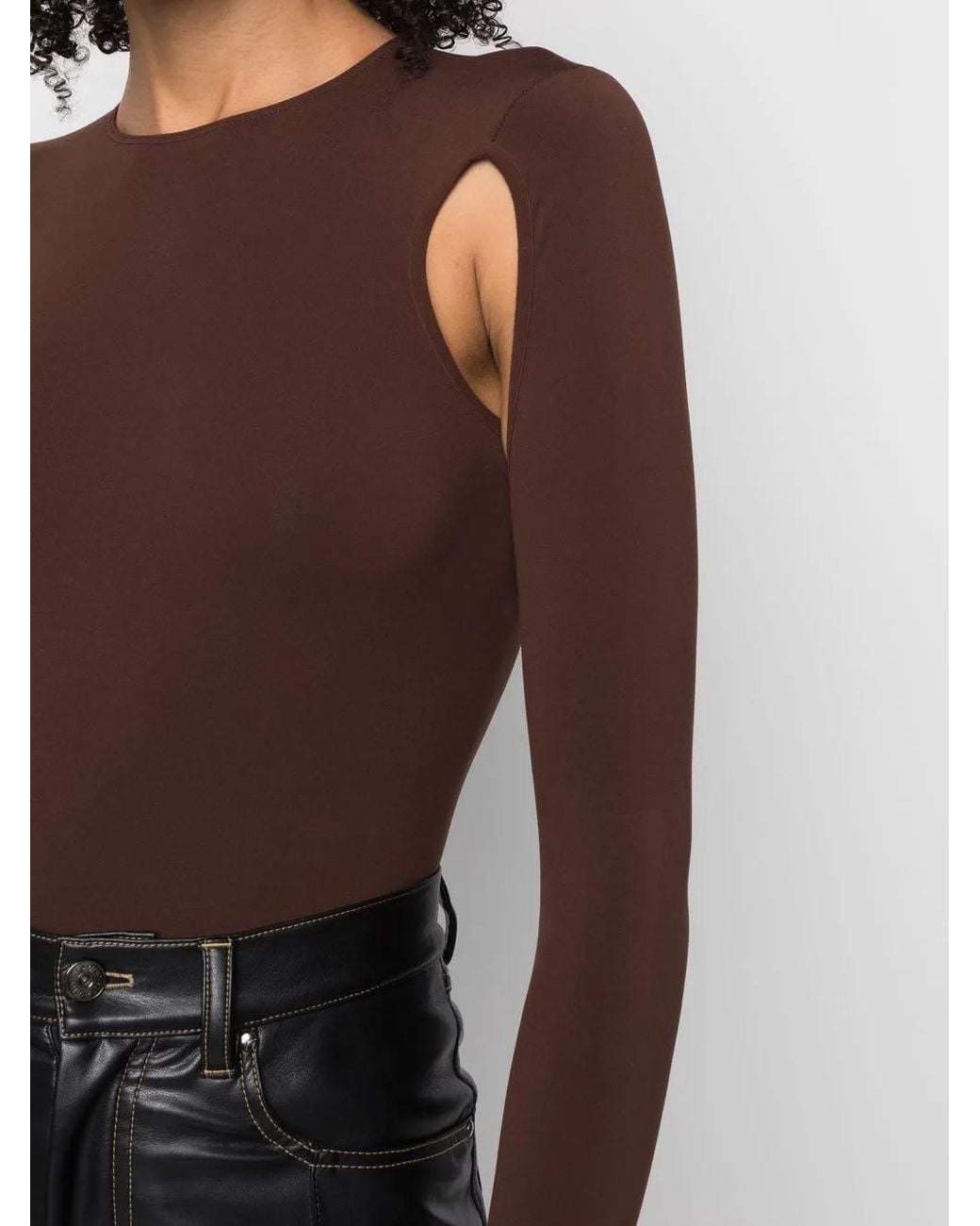ANDREADAMO Brown Cut-Out Detail Shirt