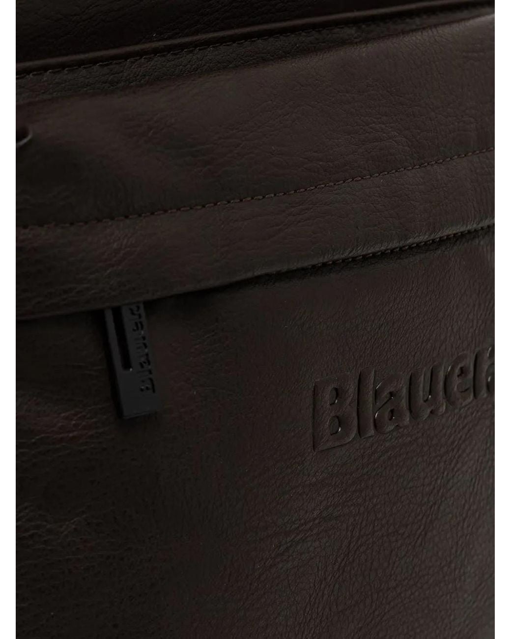 Blauer Black Logo-Embossed Backpack for men