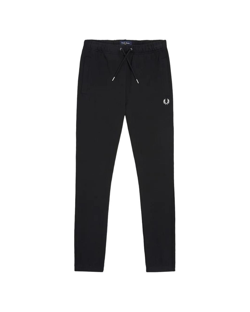 Fred Perry Black Logo-Embroidered Drawstring Track Pants for men