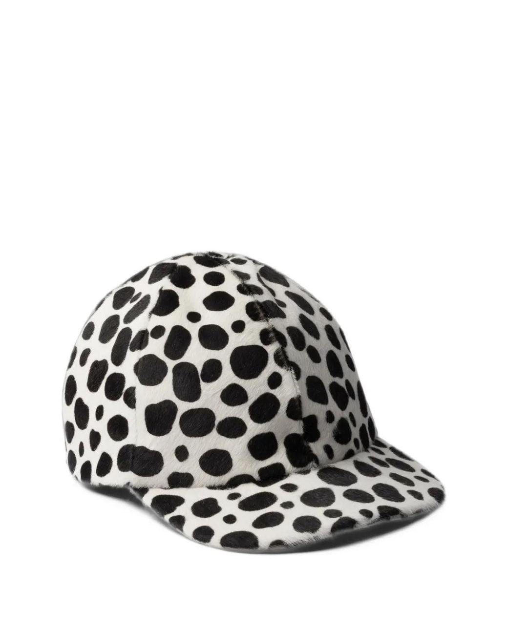 Prada Black Printed Calf Hair Baseball Cap