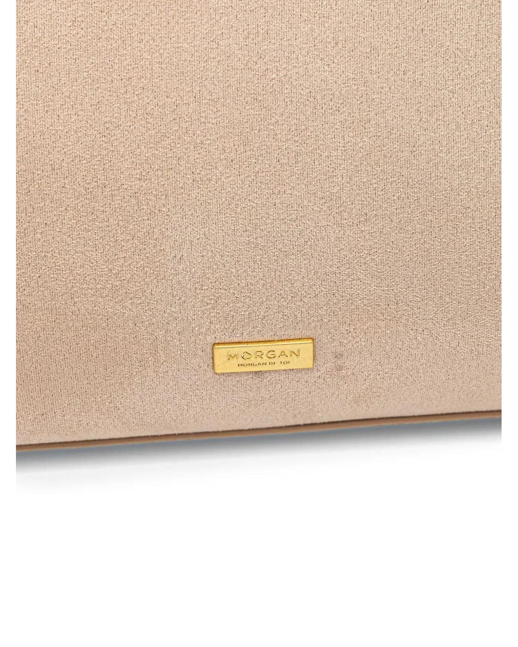 Morgan Natural Stud-Embellished Suede-Effect Tote Bag