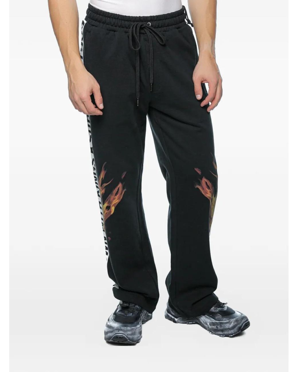 Ksubi Black Kings Synthesis Flame-Print Track Pants for men
