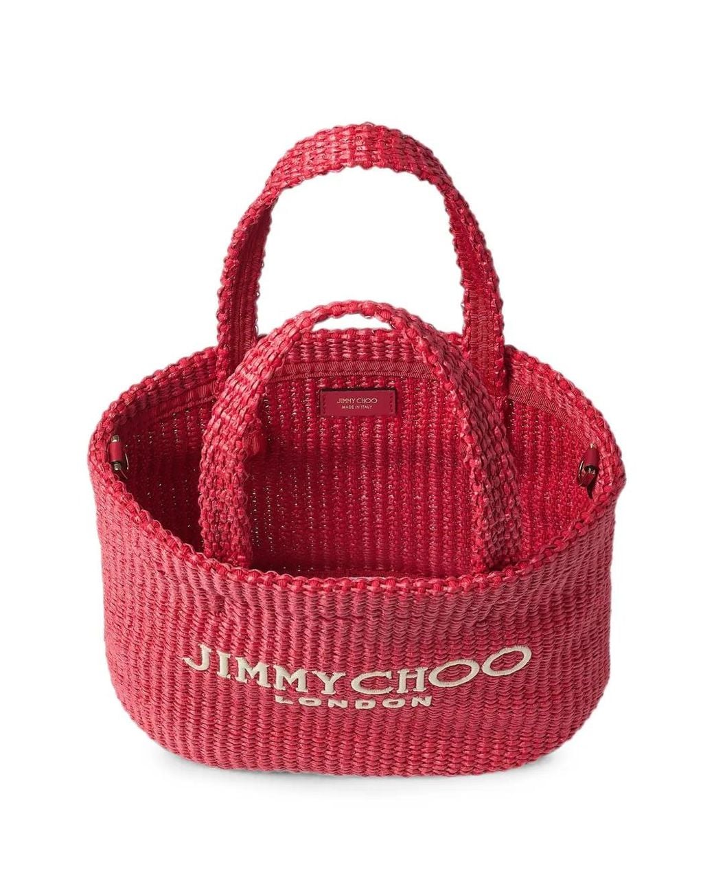 Jimmy Choo Red Beach East-West Top Handle Mini Bag