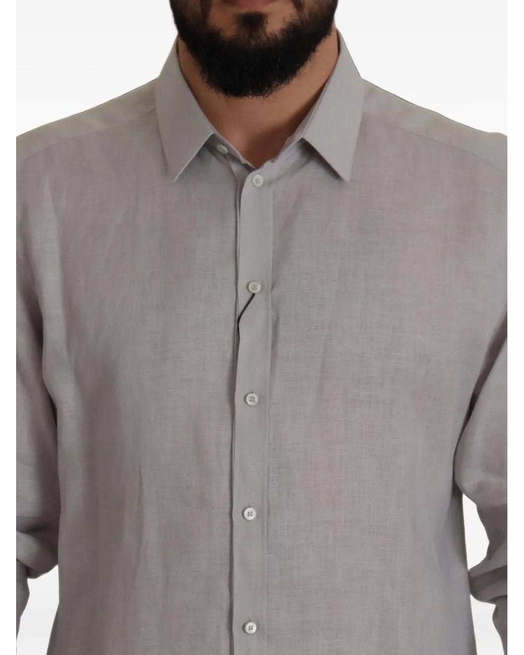 Dolce & Gabbana Gray Long-Sleeves Shirt for men