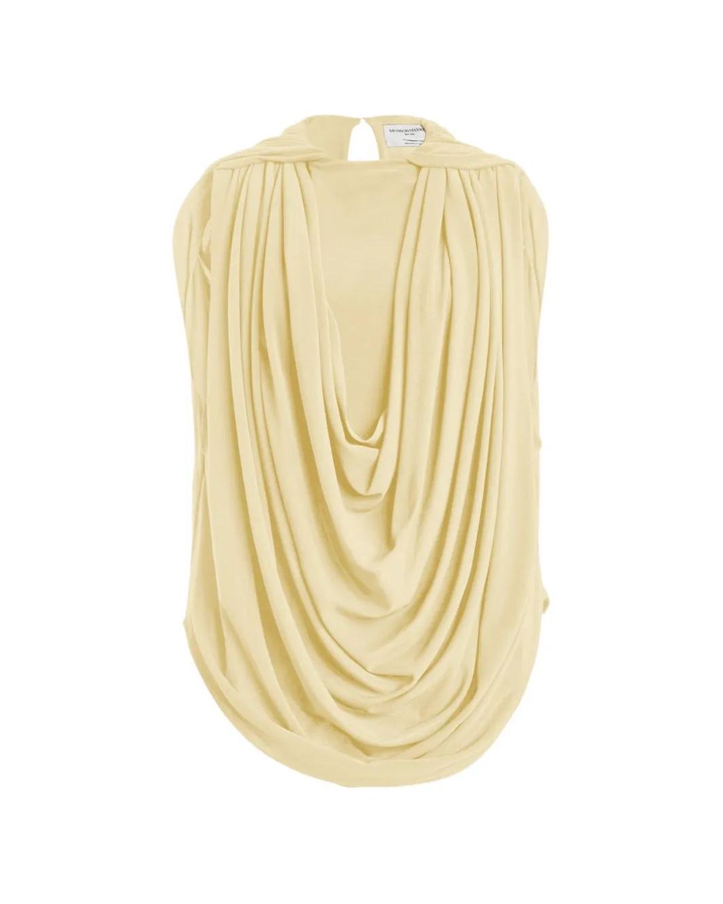 Brandon Maxwell Metallic Astor Draped Top