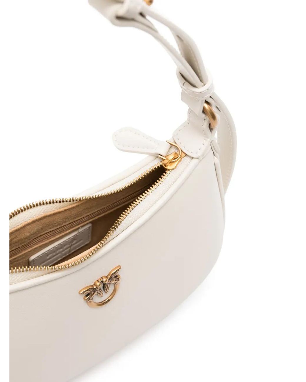 Pinko White Calf Leather Bag