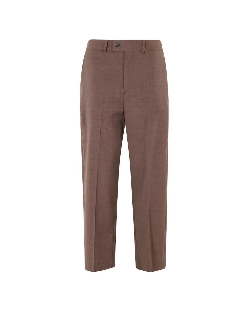 Erika Cavallini Semi Couture Brown Alfio Pressed-Crease Tailored Trousers
