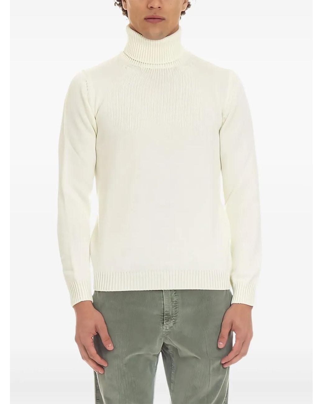 Roberto Collina White Roll-Neck Sweater for men