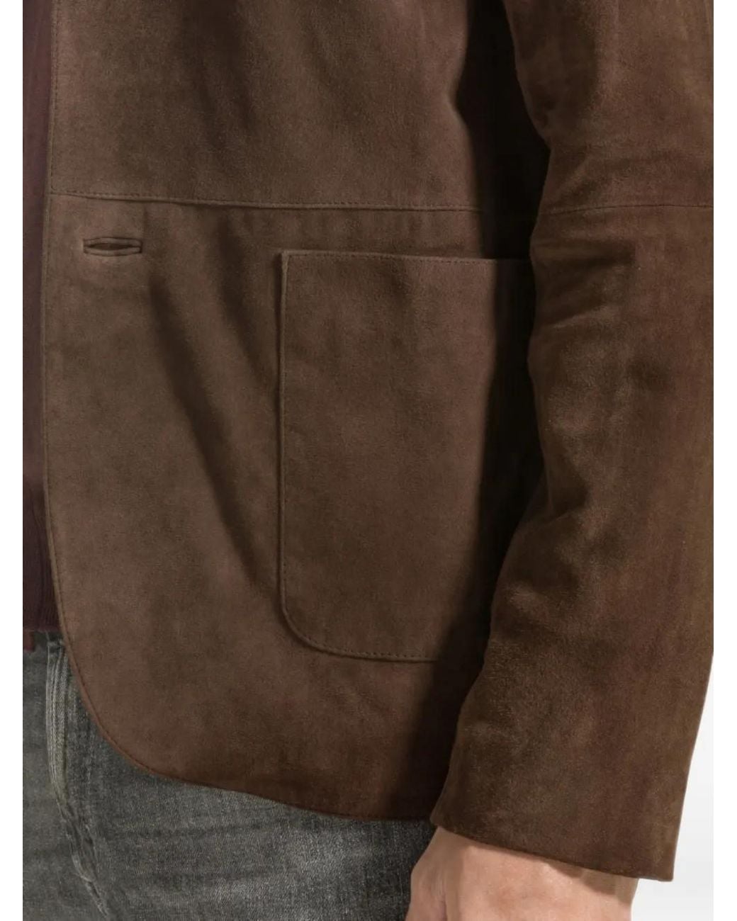Seventy Brown Suede Notched-Lapel Jacket for men