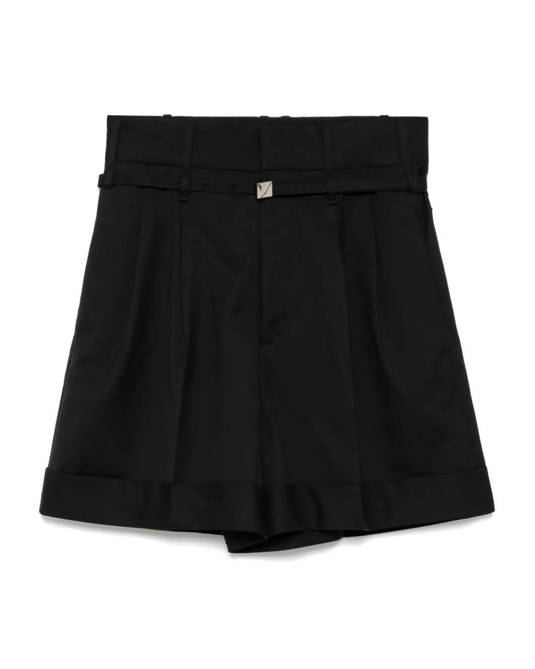 JNBY Black Wide-Leg Belted Shorts