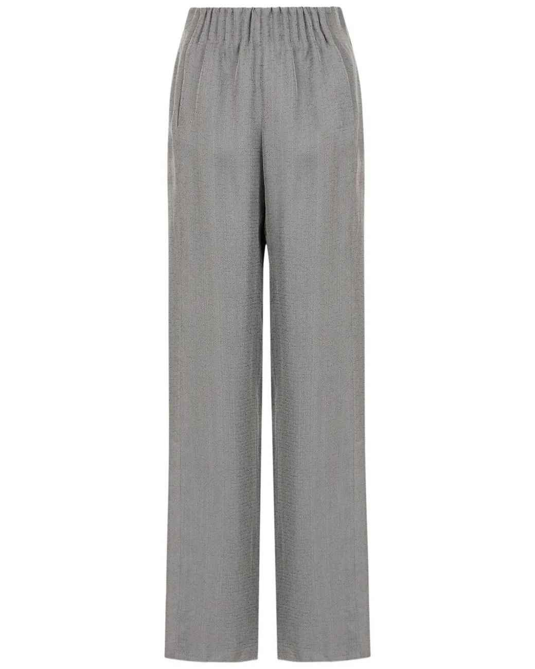 Emporio Armani Gray Elasticated-Waist Trousers