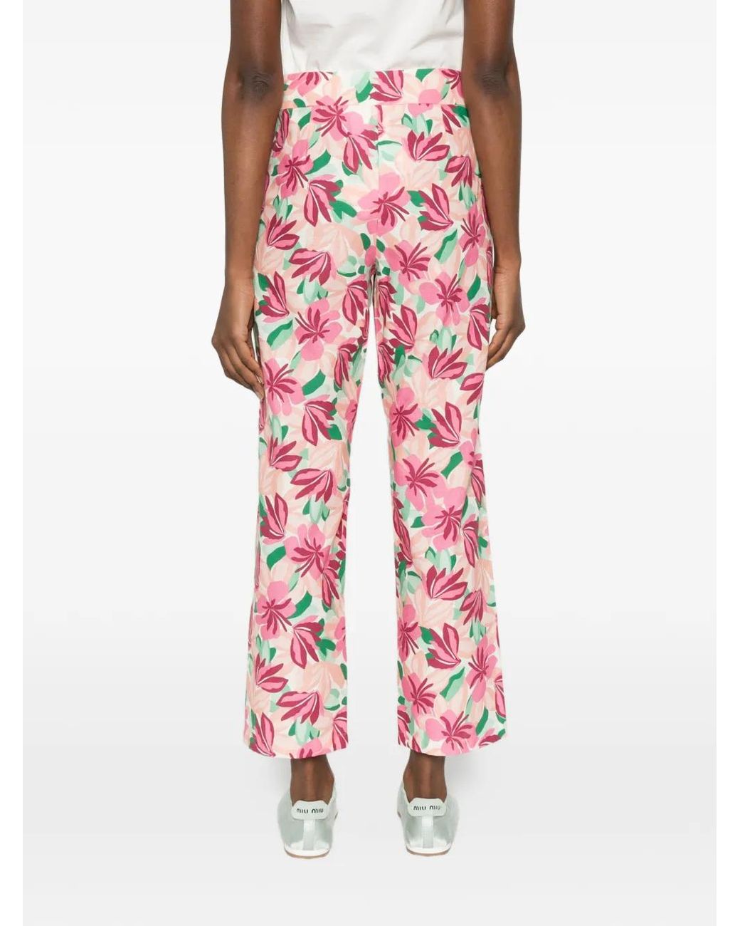 iBlues White Floral Trousers