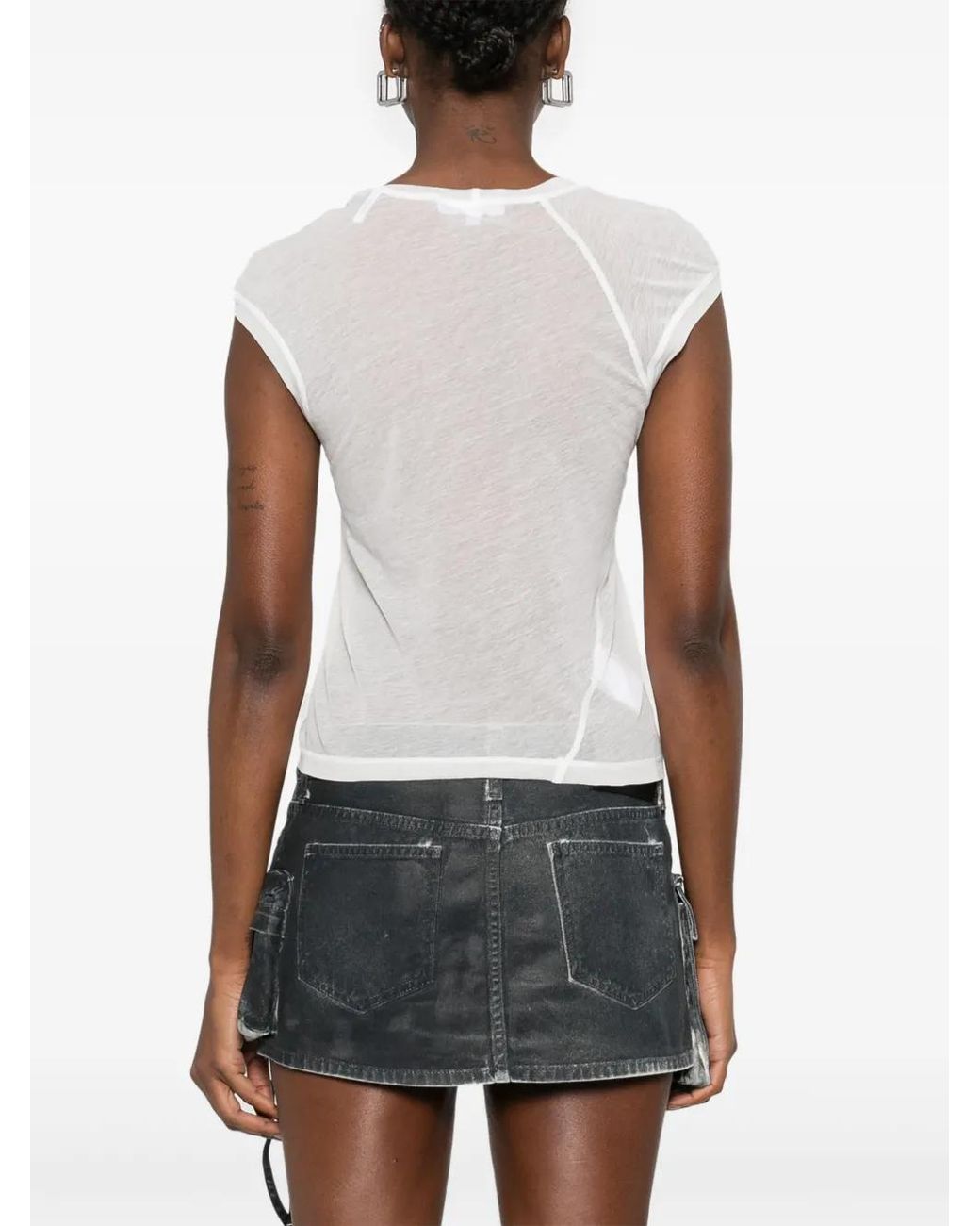 Helmut Lang White Twisted Crop Crw.Zer Clothing