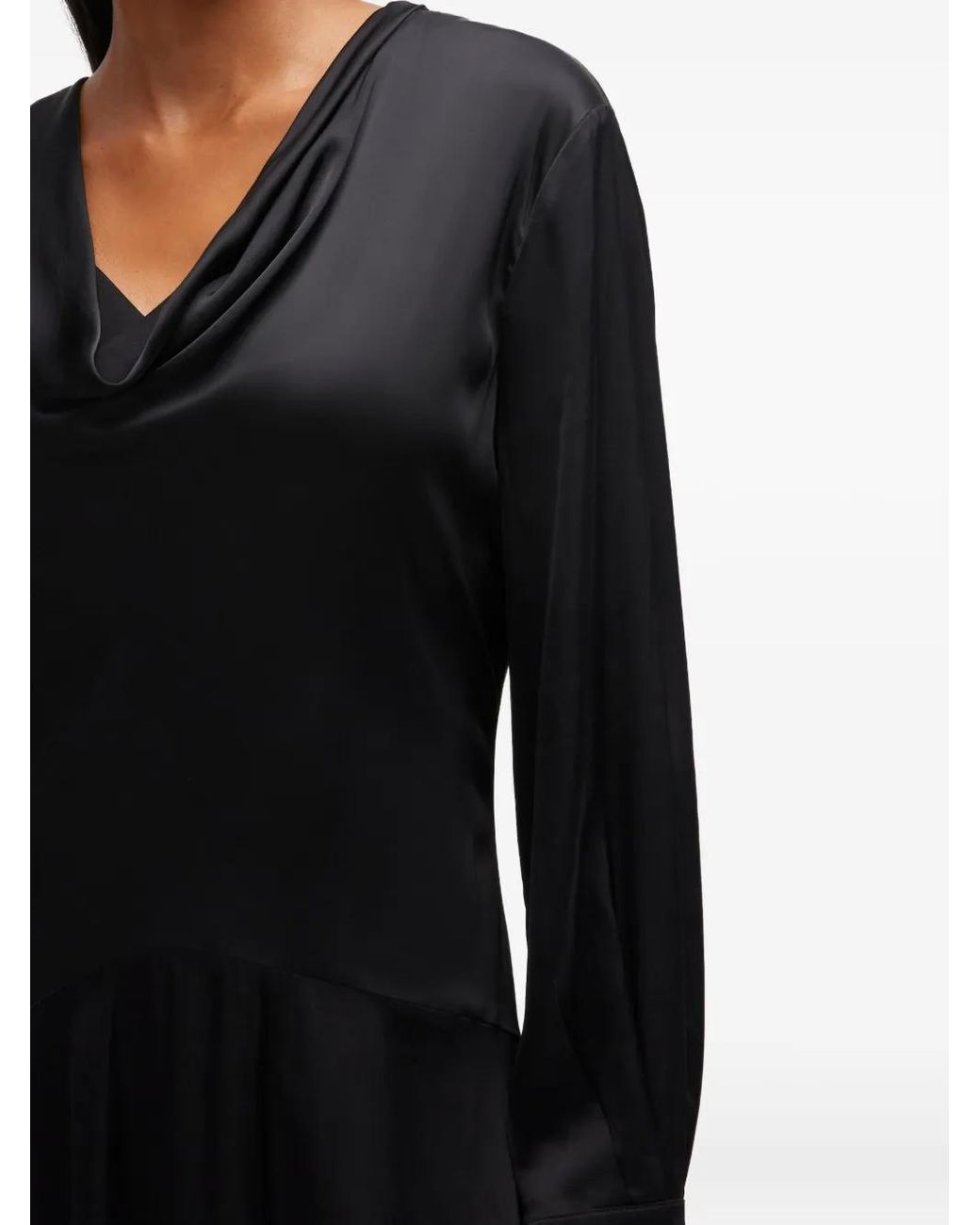 Abito Midi Con Sciarpa di Ganni in Black