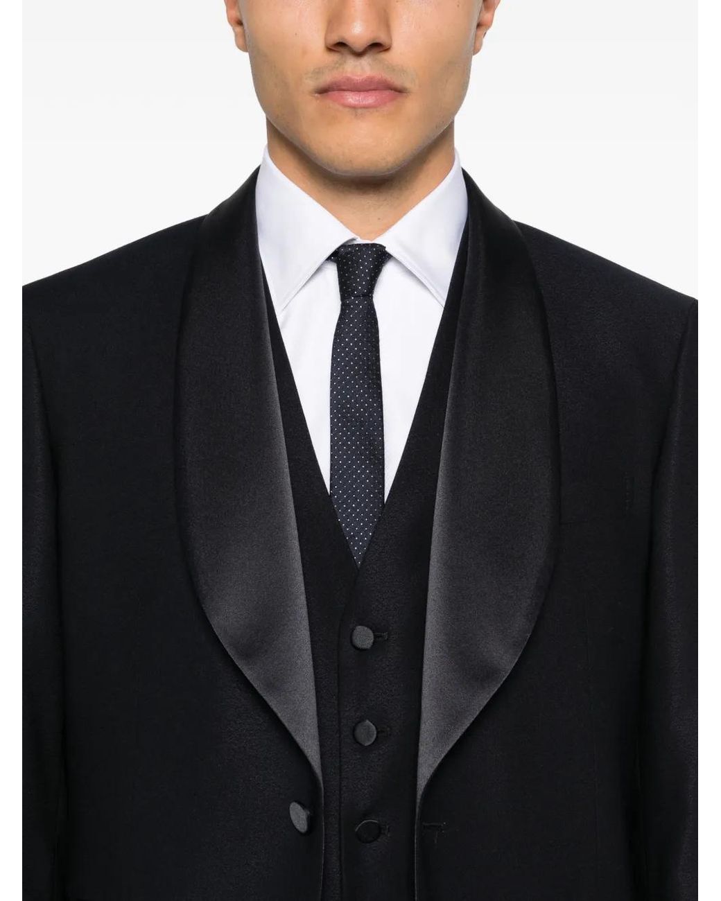 Tagliatore Black Shawl Collar Suit for men
