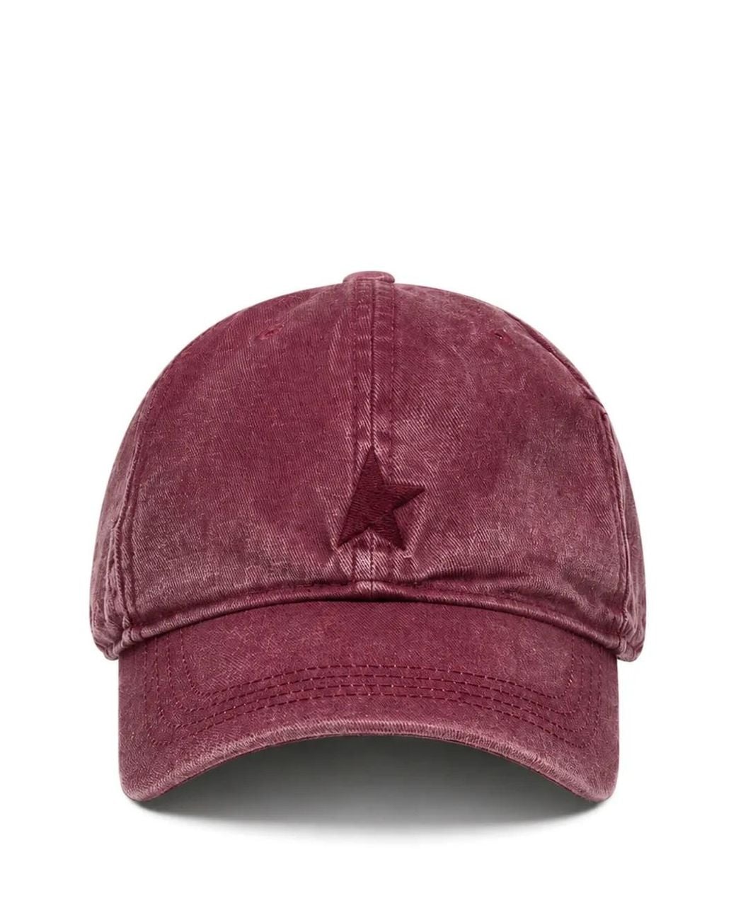 Golden Goose Deluxe Brand Burgundy Baseball Cap With Tone-On-Tone Embroidered Star