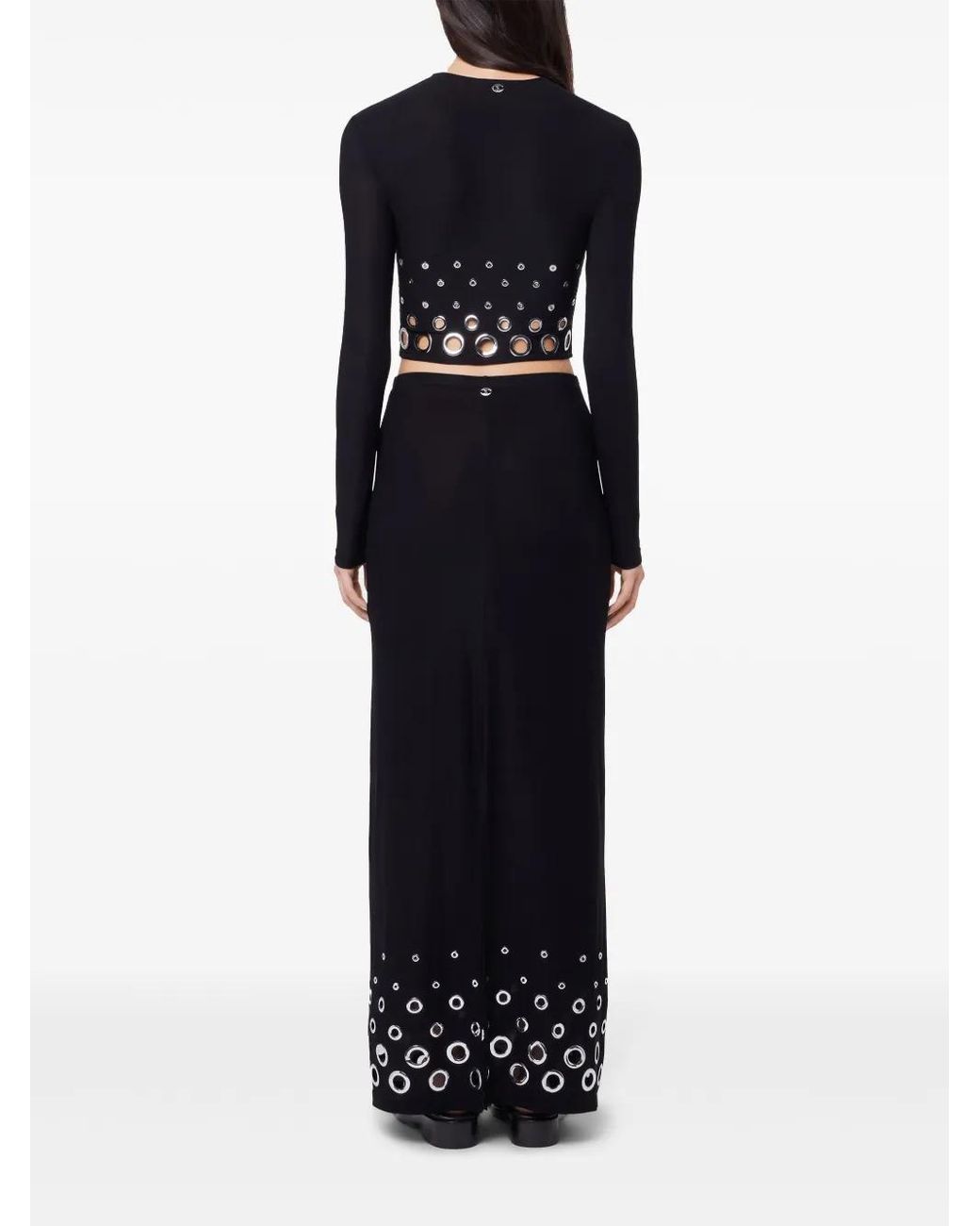 Rabanne Black Eyelet Crop Top
