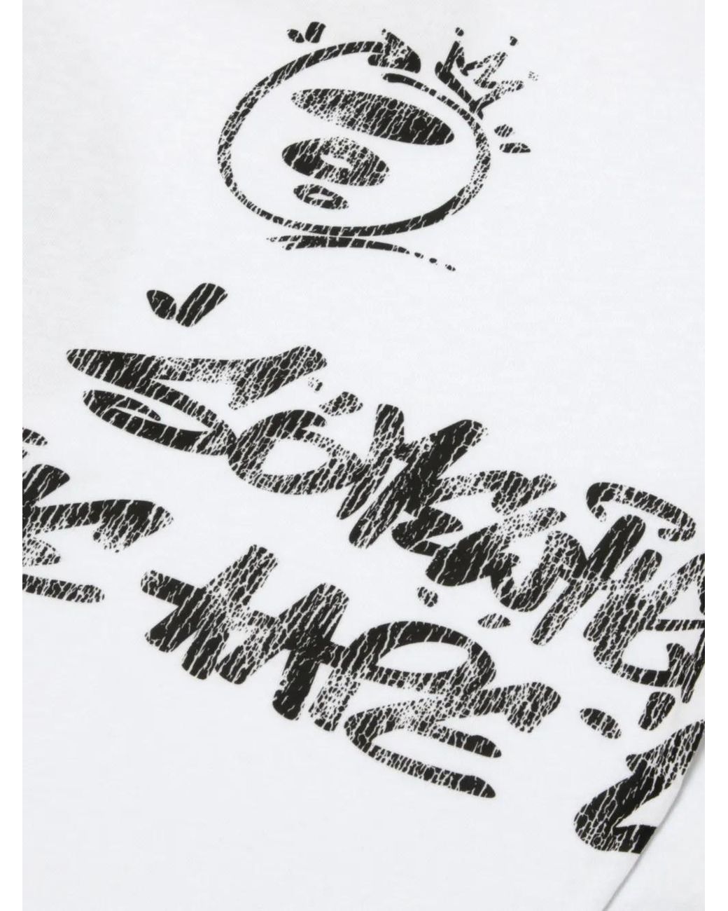 Aape By A Bathing Ape White Moonface-Print T-Shirt for men