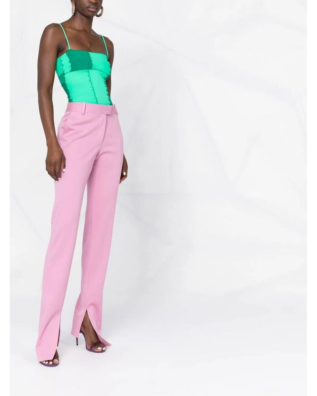 The Attico Pink Long Trousers Abram For